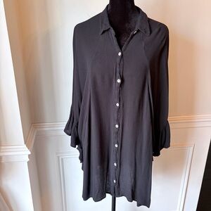 Free People Oversized Ruffle Edge Top